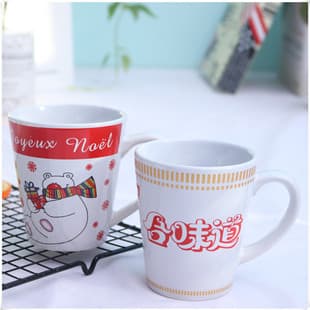 Funnel-Shaped Ceramic Mug Water Tea Cup Decal Coffee Cup Custom Logo Gift Export Mug