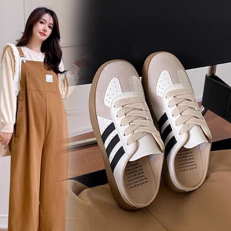 Vintage Slip-On Mules with Closed Toe, Anti-Slip German Training Half Slippers for Women, Silver Fashion Summer Sandals