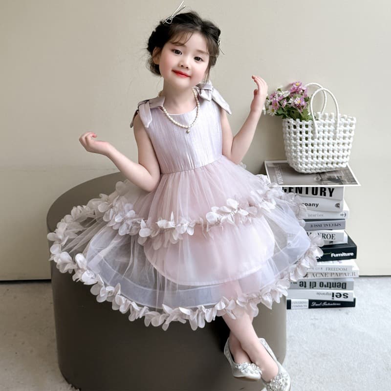 Girls' Summer Dress 2026 New Style Children's Elegant Gown Princess Performance Outfit for Children's Day
