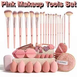 48-Piece Cross-border New Lazy Makeup Remover Puff Wet and Dry Dual-use Face Sponge Puff Makeup Brush Makeup Tool