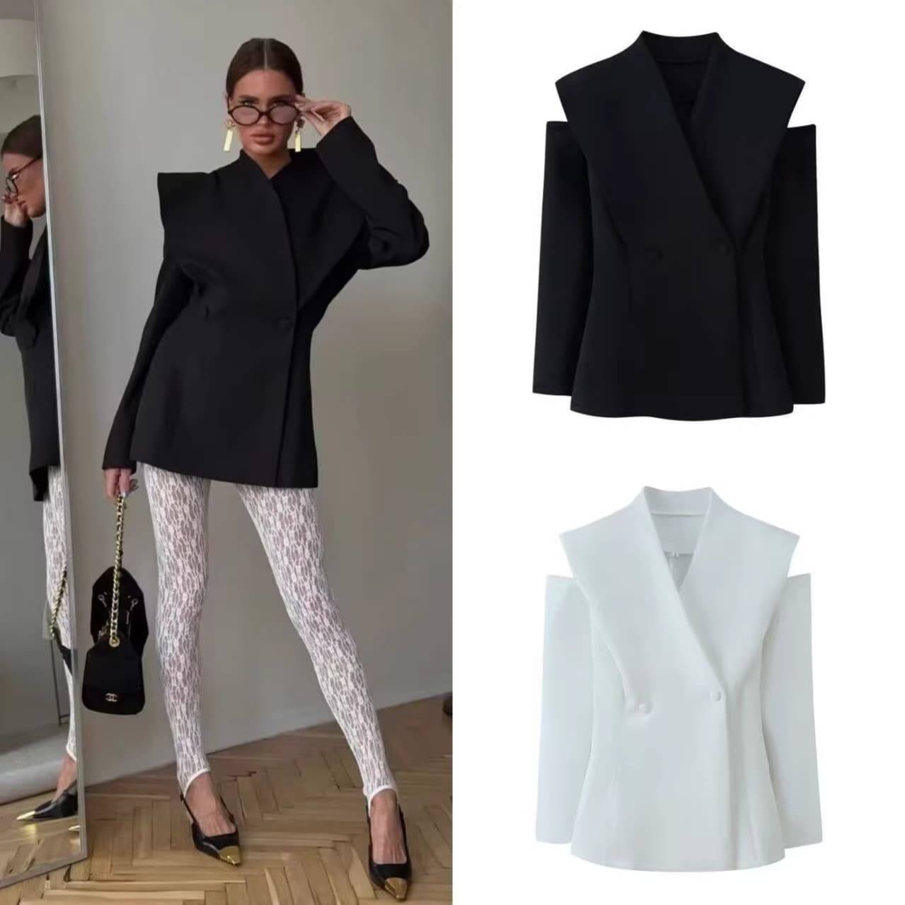 Zjia foreign trade cross-border European and American style women's clothing 2026 spring new casual long-sleeved design slim suit jacket