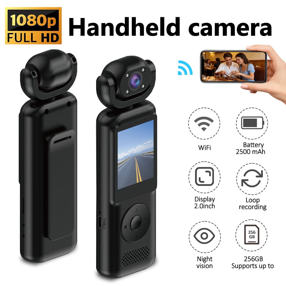 HD Handheld Vlog Gimbal Camera 180° Rotating Lens Outdoor Cycling Anti-shake Portable Sports Camera