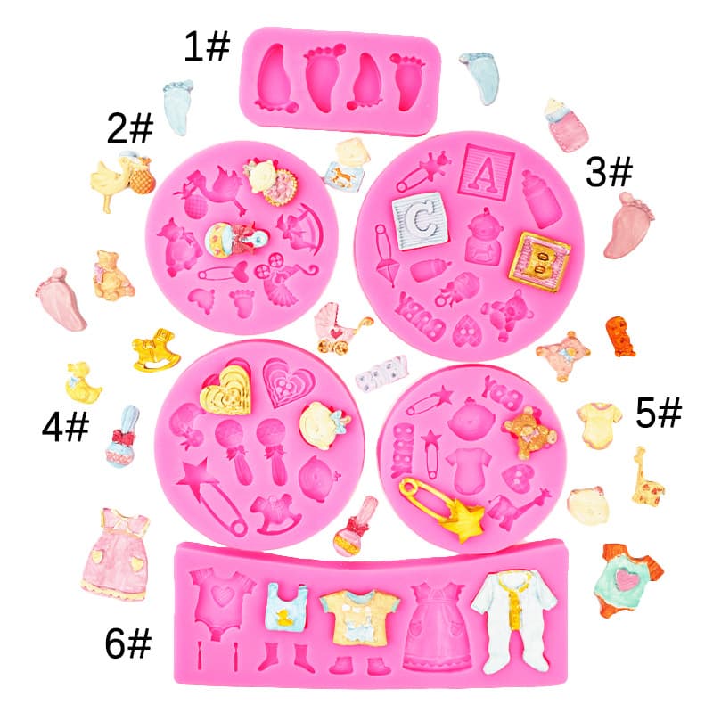 Creative Silicone Cake Mold Baby Series Chocolate Decoration Baking Essential Tool for Home Use Sweet Making Supplies