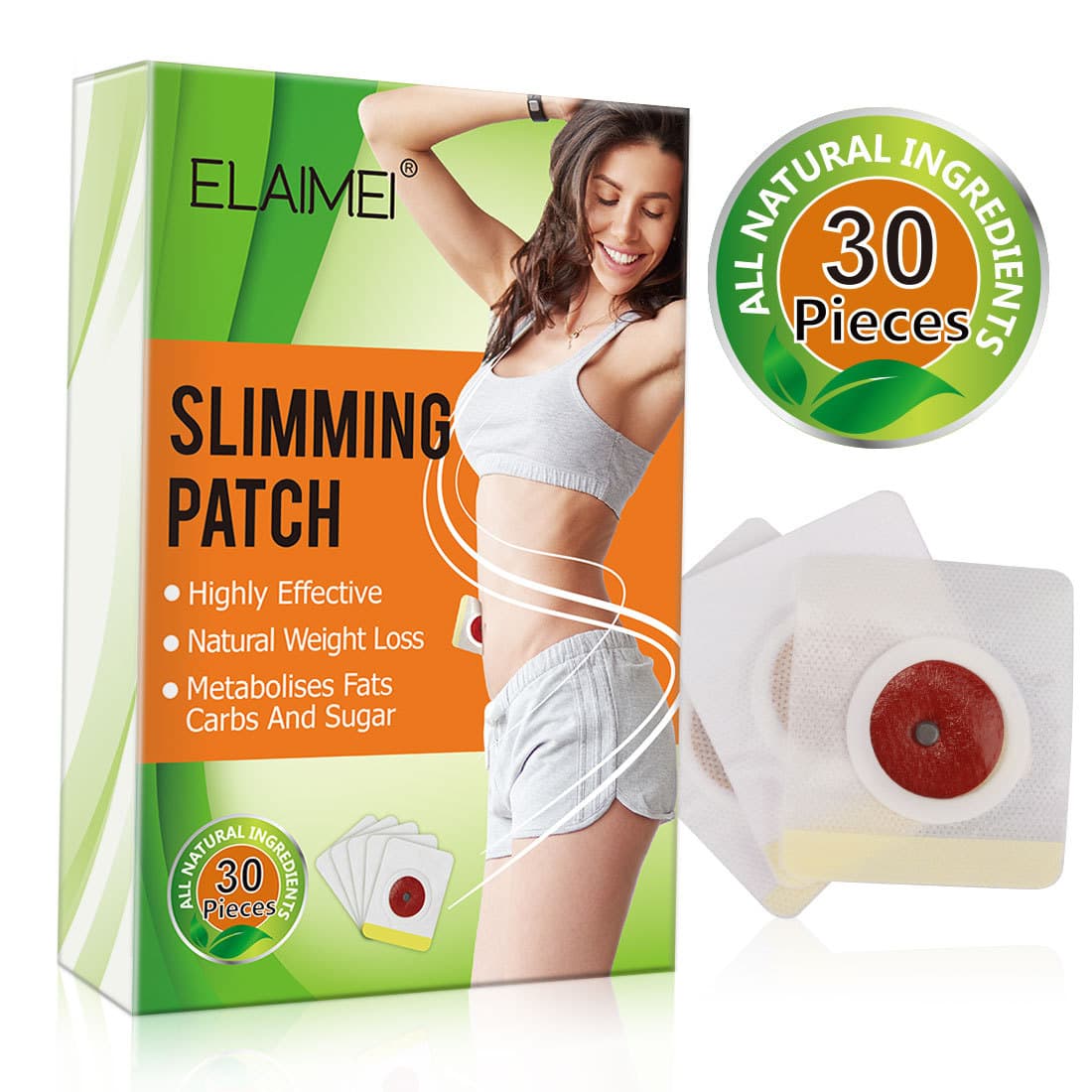 Cross-border in-stock ELAMEI new lazy belly patch for slimming the whole body, big belly and elephant legs, 30 patches