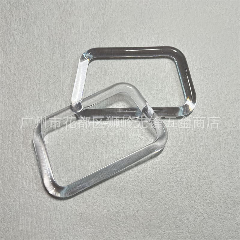 Plastic trapezoidal handle transparent D-shaped handle diy women's moon cake wedding gift box production materials hardware accessories