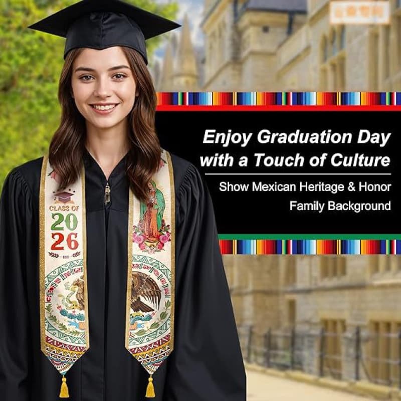 2026 Cross-border Mexico Graduation Stole Hispanic Mexican Graduation Honor Sash Wholesale