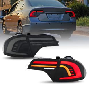 HCMOTIONZ LED Tail Light Assembly for 8th Gen Honda Civic 2006-2011 4-Door Sedan