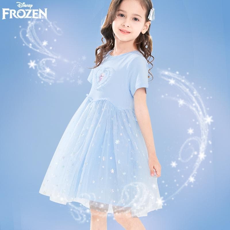 Girls' Elsa Frozen Princess Dress Summer 2026 New Mesh Skirt Thin Style Fashionable Summer