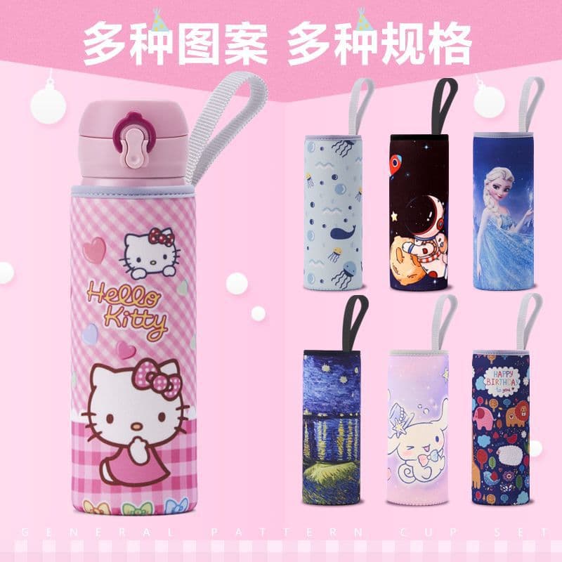 Bag protective cover, insulated, cute universal lifting rope, cartoon thermos cup cover, portable water cup, diving material cup cover