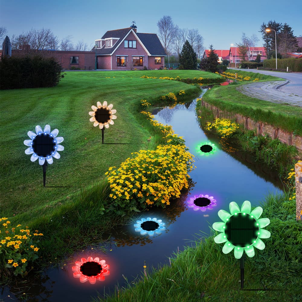 Custom RGB Solar Garden Light, Lawn Pool Light, Outdoor Waterproof LED Floating Lotus Pond Light