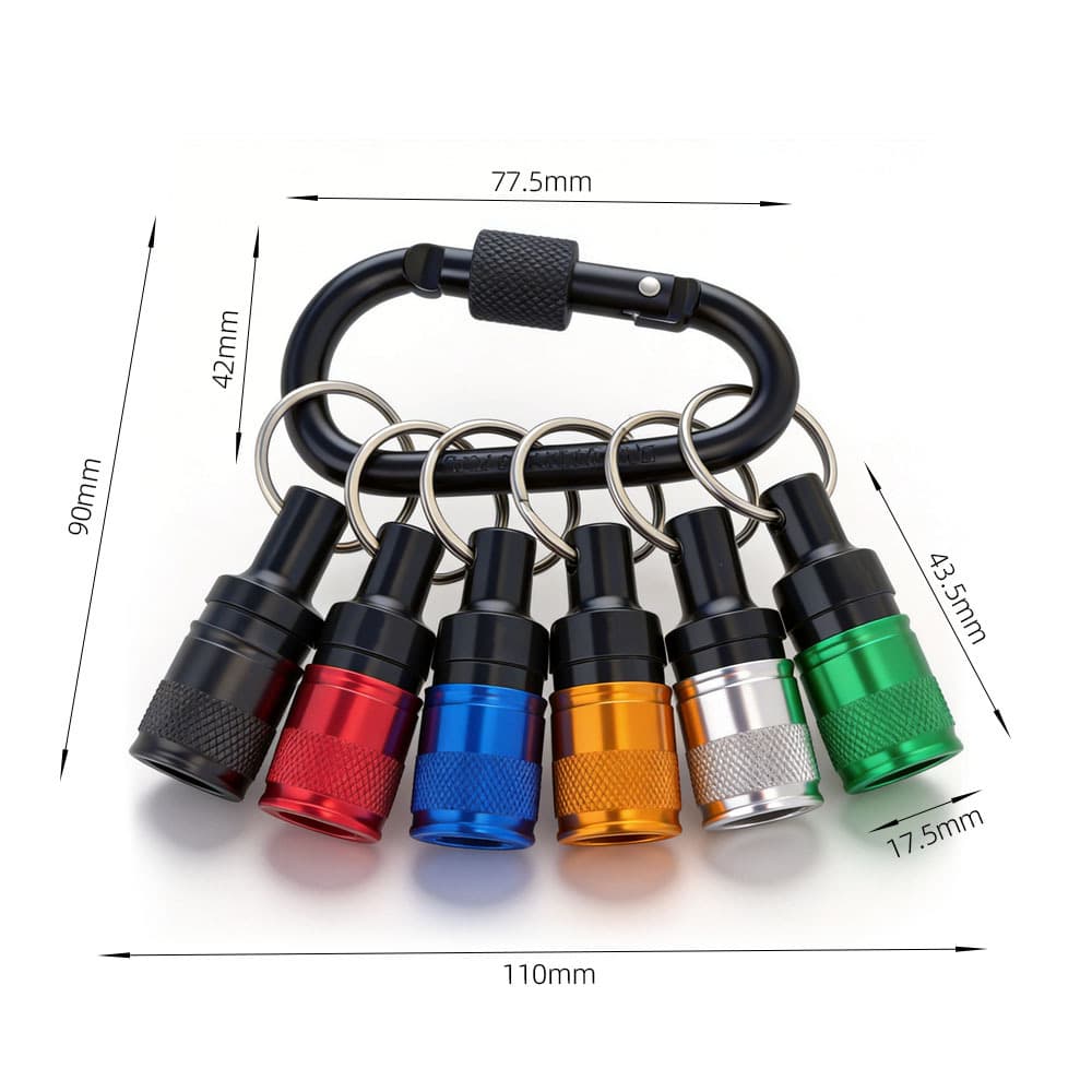 SDS Colorful Storage Hooks Gold Red Silver Green Blue Black 6pcs Two Groove Two Slot Round Handle Hammer Drill Bit Storage Hooks