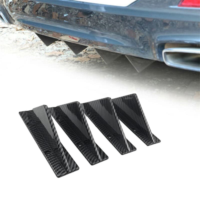 Car modification triangular bright black carbon fiber rear spoiler chassis bumper chassis curved chassis rear lip