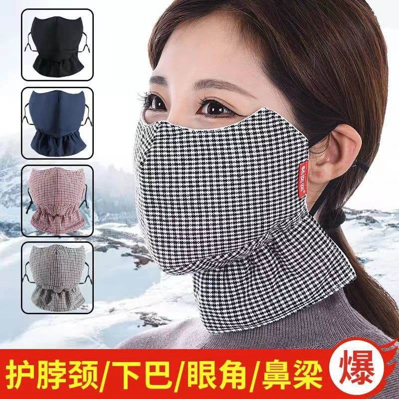 Women's Warm Mask, Winter Pure Cotton Thickened Large Adult Cold-Proof Mask, Dust, Wind, and Freeze Protection for Cycling