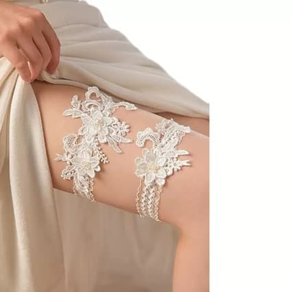 European and American bridal garters, wedding leg rings, foreign trade ladies lace garters, pearl flower garters