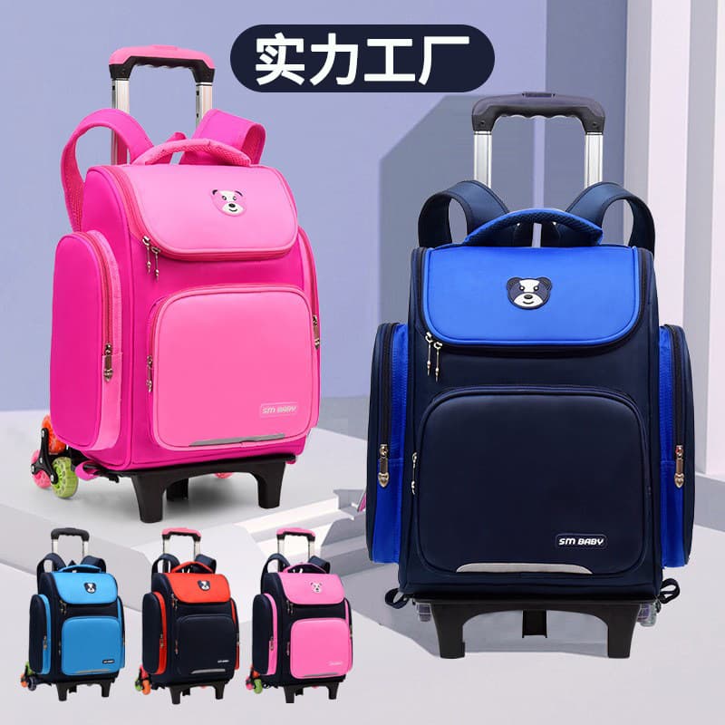 Cross-border children's trolley school bag for ages 7-12, elementary students stair-climbing grades 1-6, burden-reducing backpack wear-resistant