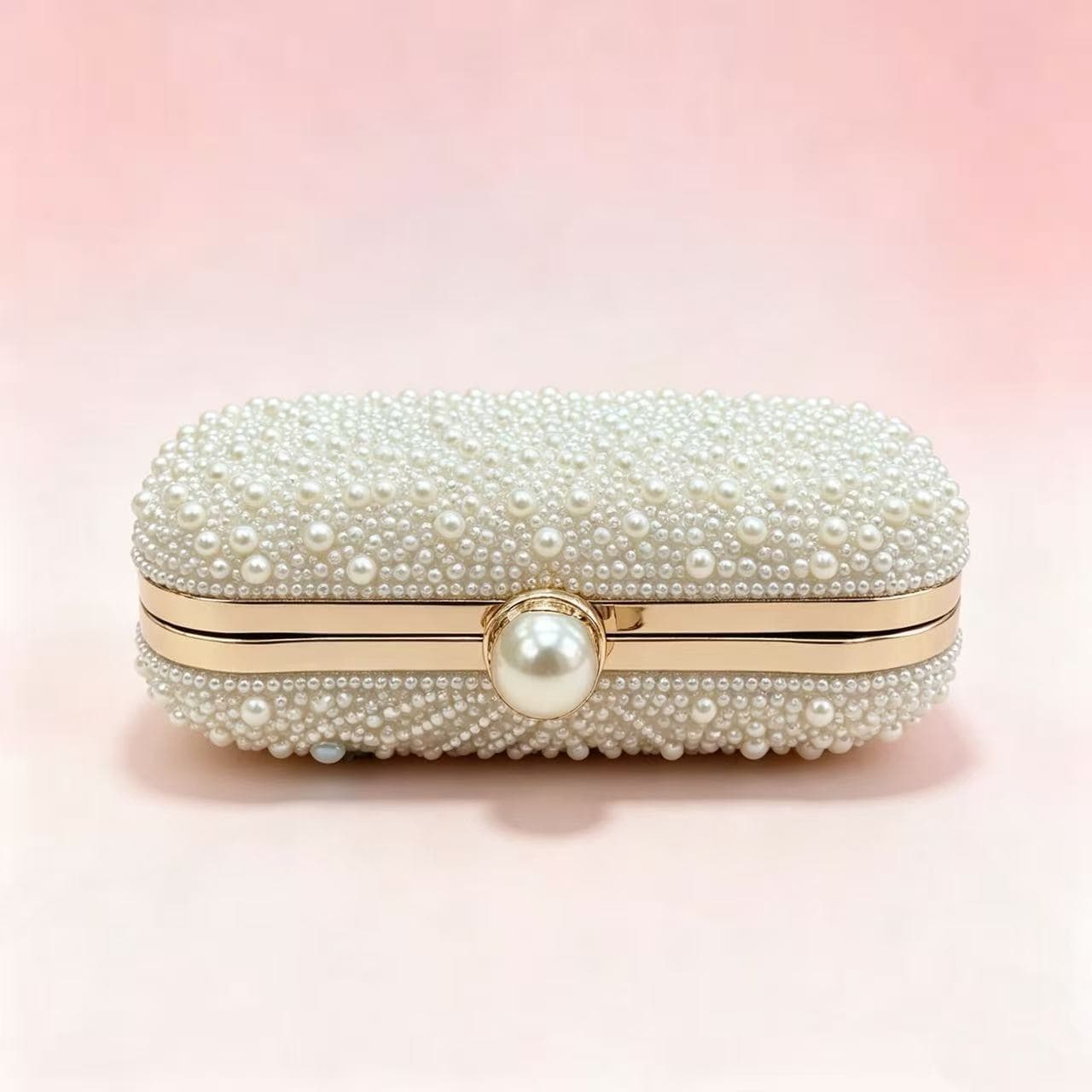 Cross-Border Bestseller New Women's Handheld Pearl Evening Bag Banquet Party Clasp Portable Handbag Versatile