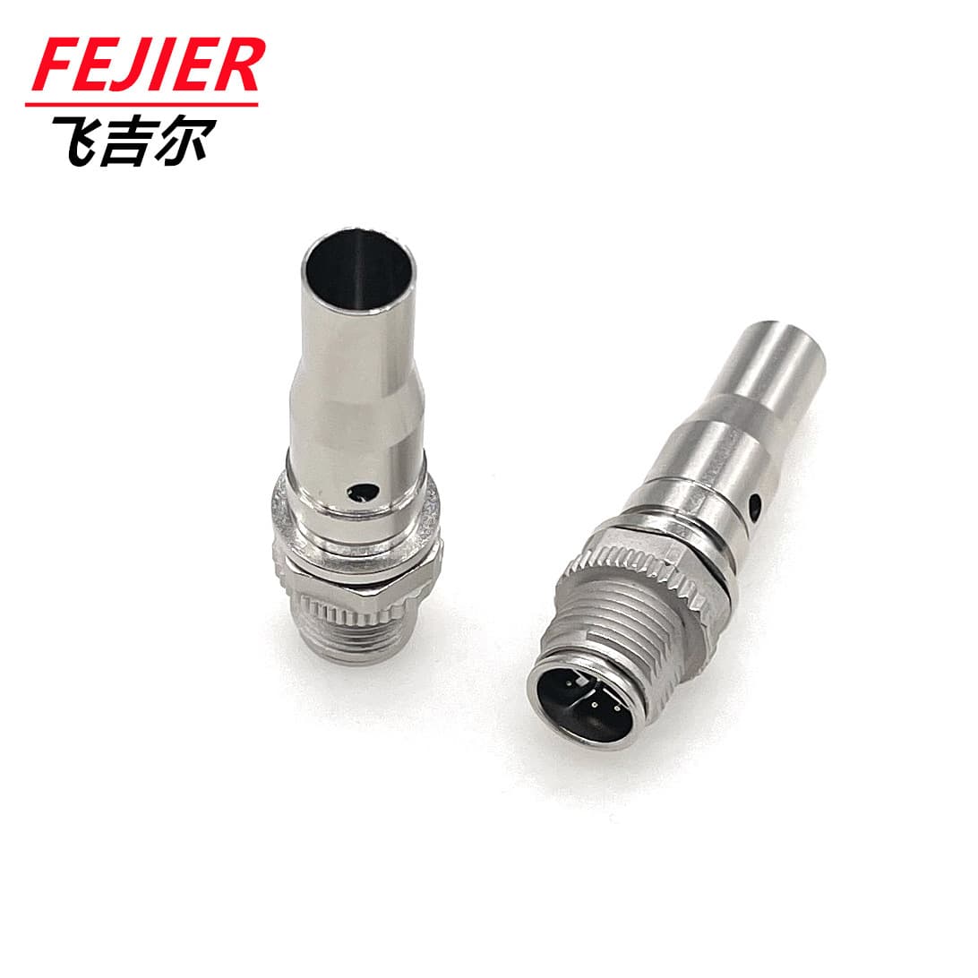 M12 waterproof connector, X-type 8-pin male connector, industrial Ethernet 8P anti-reverse shockproof circular connector.