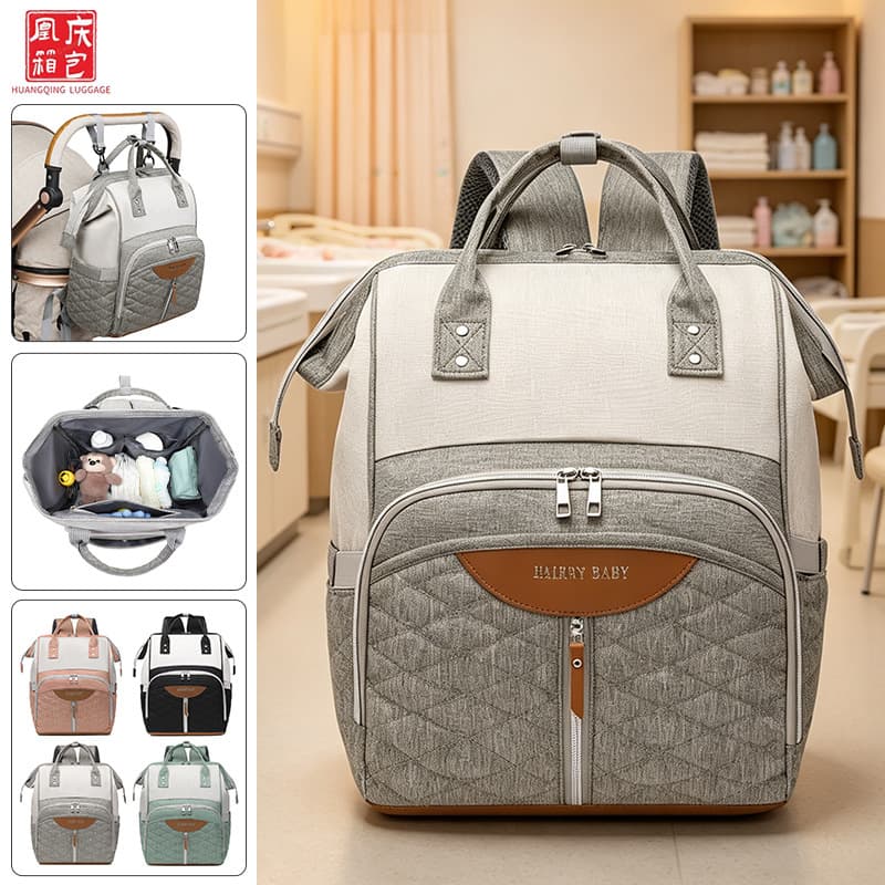 Lightweight and Simple Diaper Bag, Multi-functional Large Capacity Baby Supplies Storage Backpack for Moms