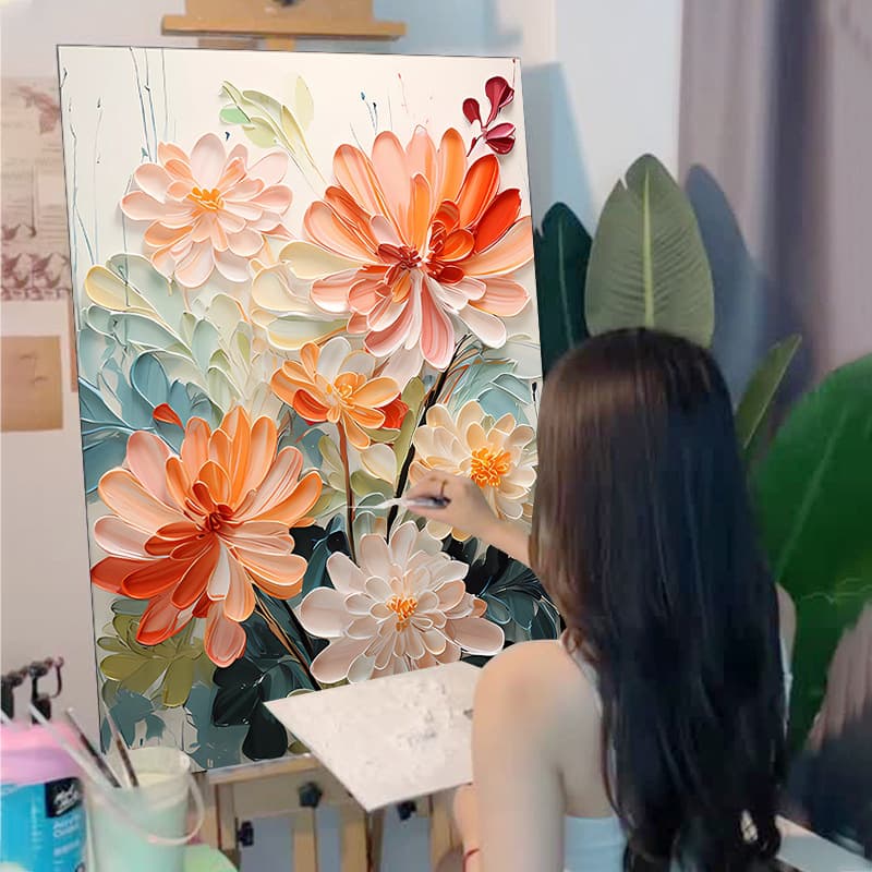 Flower Digital Oil Painting DIY Coloring Kit High Difficulty Simple Stress Relief Hand-Painted Acrylic 2025 New Style