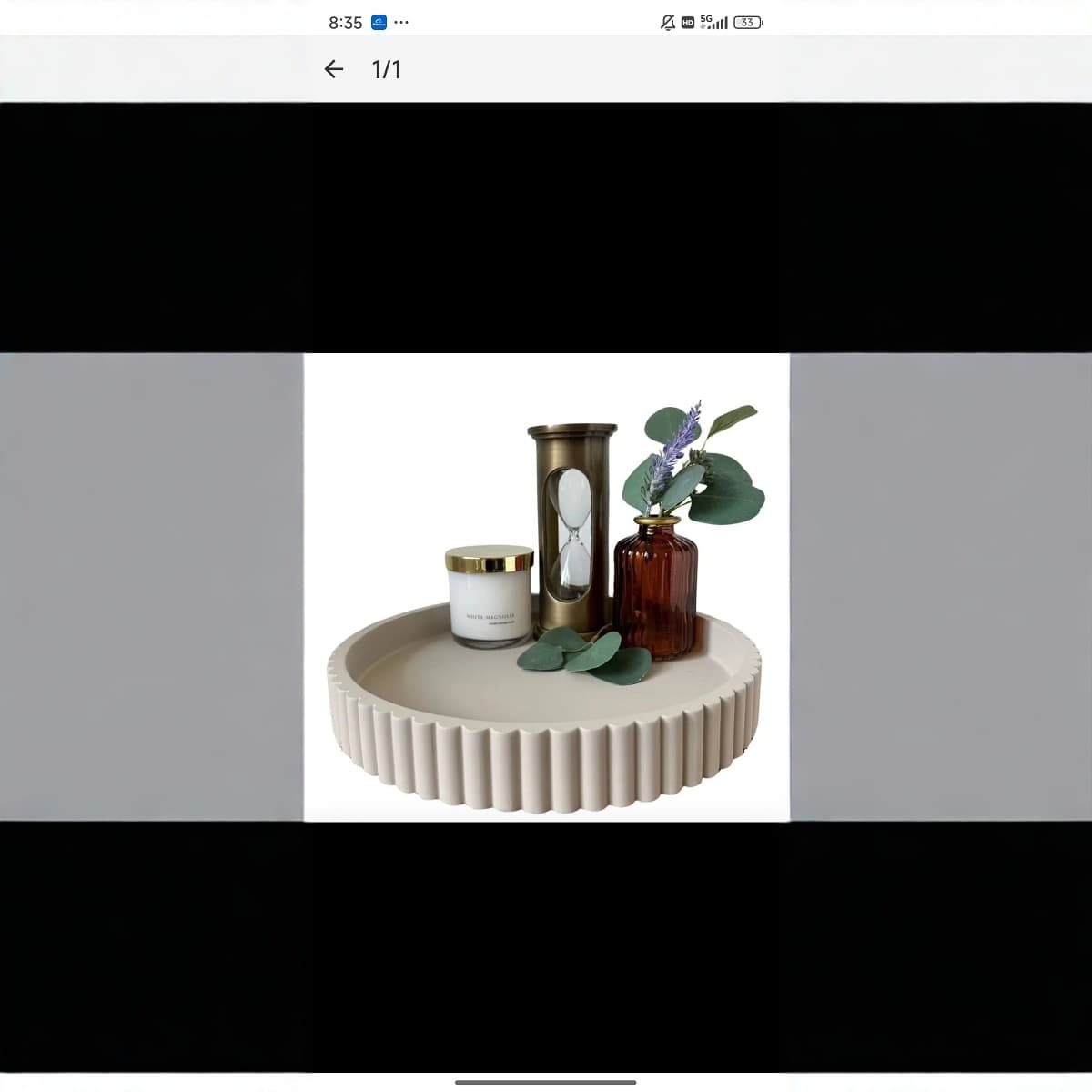 Decorative Tray Resin Cement Material Round Decorative Storage Tray Desktop Storage Tray Creative Ornament Storage Tray