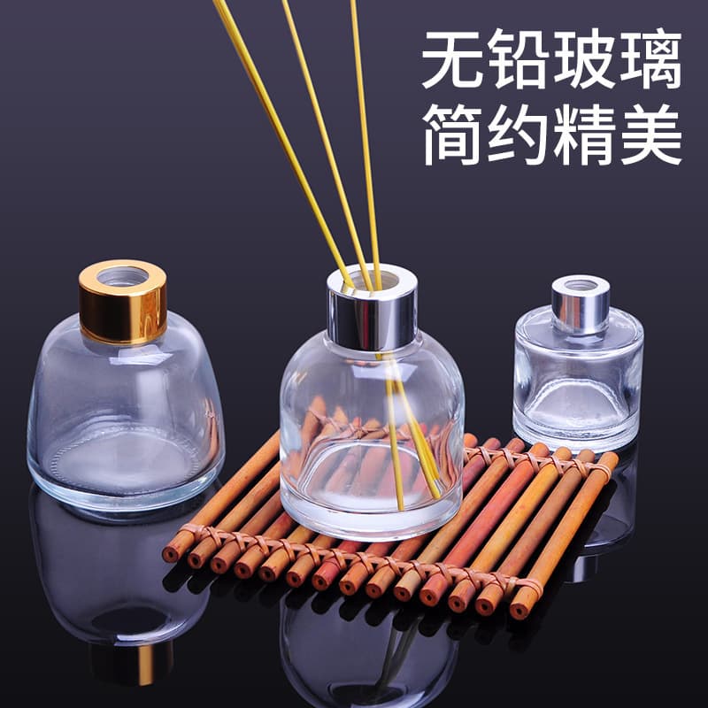 Custom transparent glass bottle aromatherapy bottle flameless diffuser glass bottle empty container hotel home indoor decoration