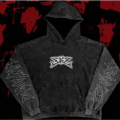New Album Stray Kids SKZ Domin Printed Distressed Washed Hoodie Long Sleeve Pullover