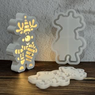 S1969+S1970 Elk Projection Wall Decorative Cement Plaster Mold DIY Silicone Mold