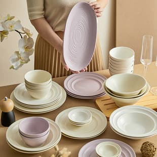 Bowls and Plates Ceramic Tableware High Appearance Underglaze Color Vegetable Plate B&B Restaurant Commercial Soup Bowl Plate Source Factory