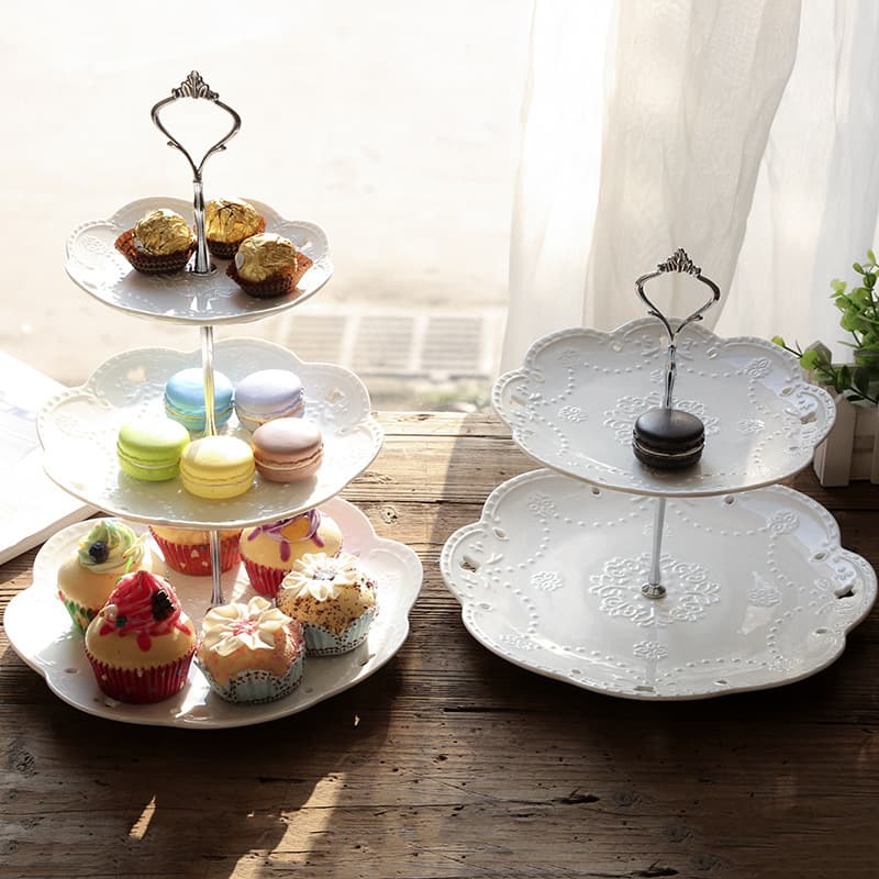 European-style Butterfly Tiered Stand Afternoon Tea Dessert Rack Creative Home Living Room Snack Cake Stand