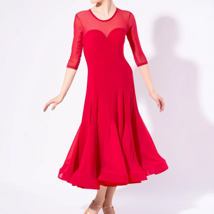 Yilinfeier Adult Modern Dance Dress 2131 Crystal Cotton Ballroom Dance Costume