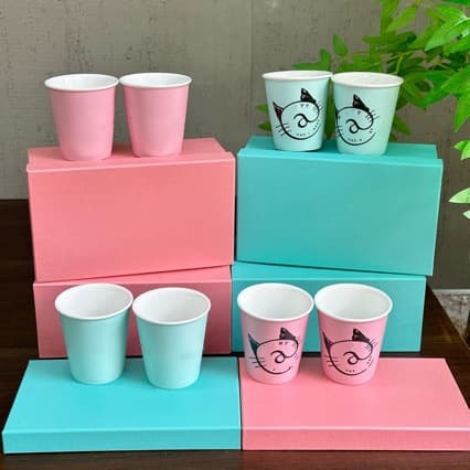 T family bone china mug two-piece set for couples, office and home gift box