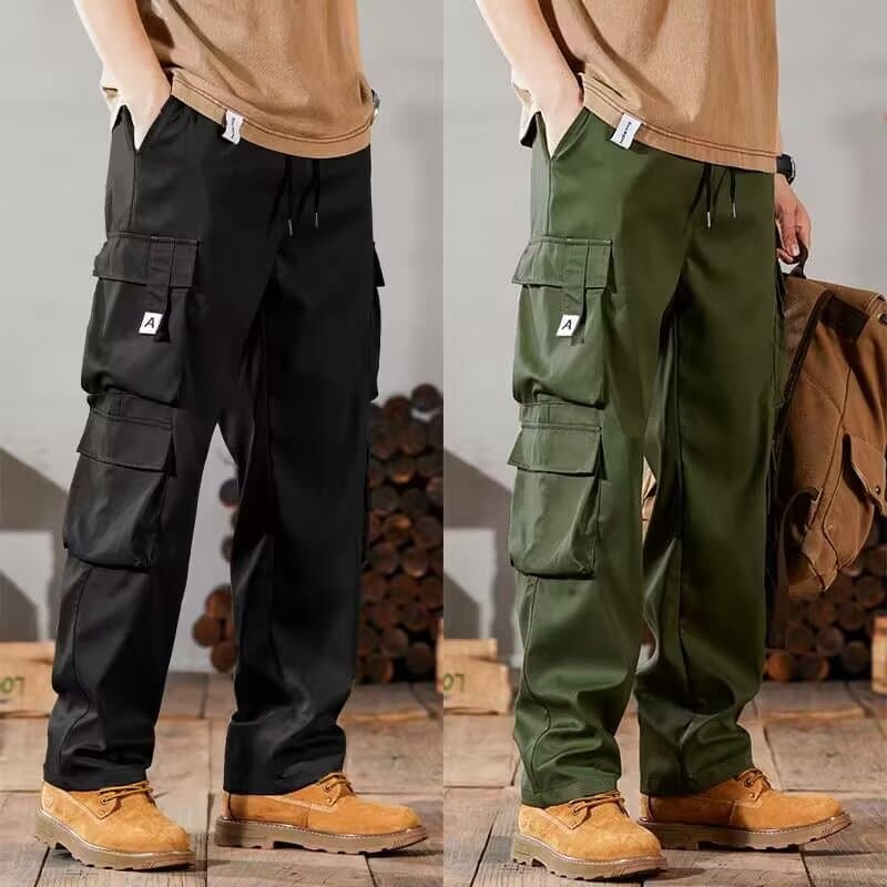 2025 new style pants spring and autumn loose trendy versatile retro multi-pocket wear-resistant work pants straight overalls for men