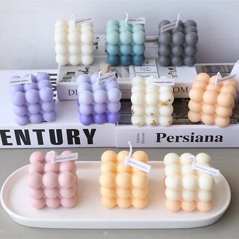 Nordic Ins-Style Geometric Sphere Three-Layer Rubik's Cube Aromatherapy Candle Home Decoration Ornament Gift