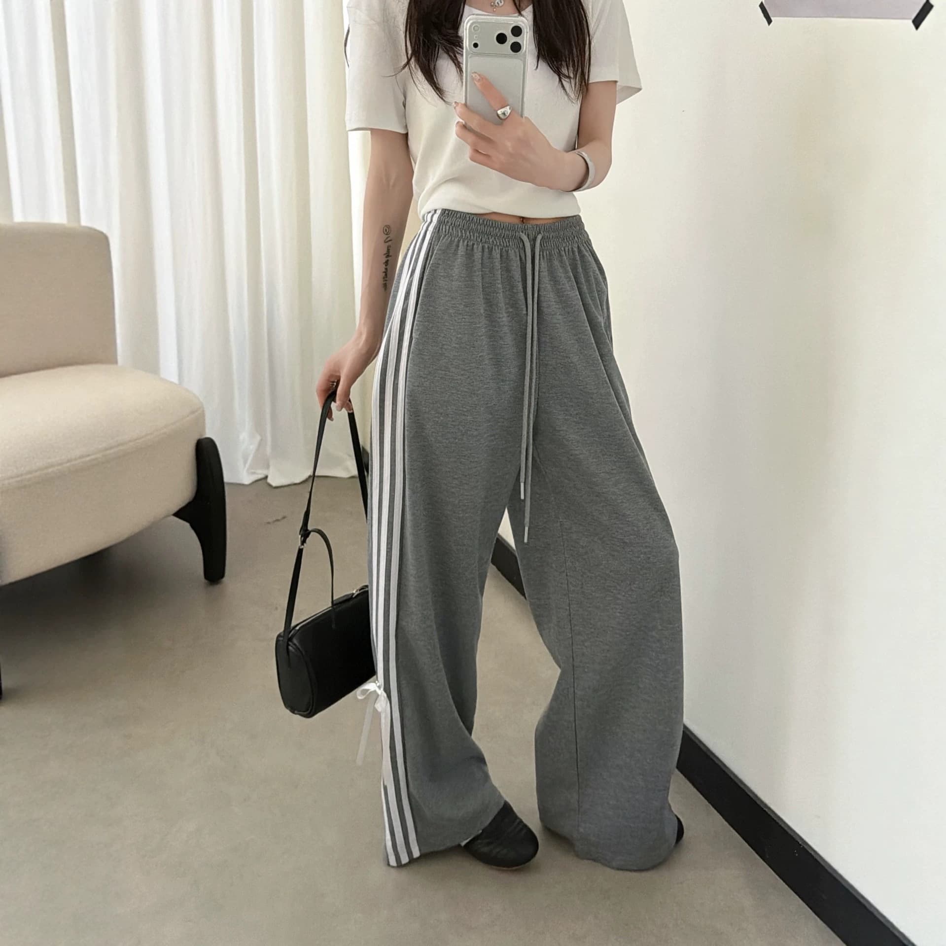 Korean Drawstring Air Layer Bow Trousers, New Summer Loose Versatile Casual Pants for Women, Factory Direct