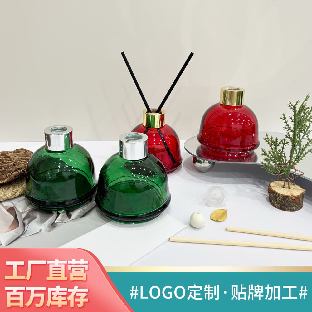 Manufacturer's new product wholesale 120ML semi-circular bright and transparent screw-top aromatherapy bottle fashionable and cute rattan volatile essential oil