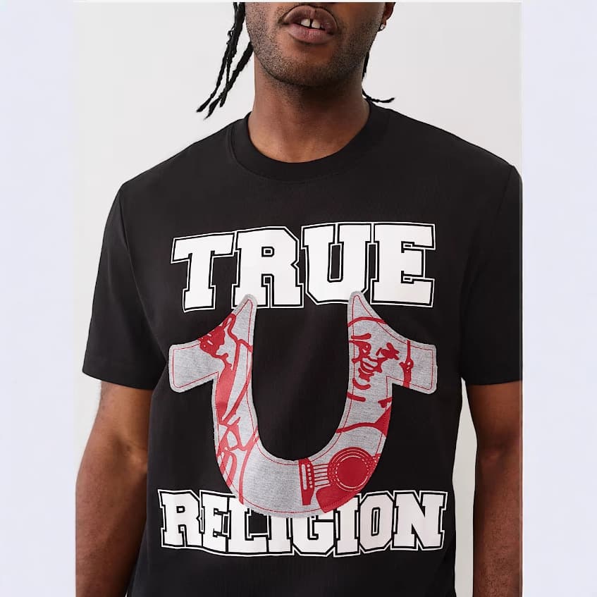Cross-border High Quality TRUE RELIGION Crew Neck T-Shirt Short Sleeve