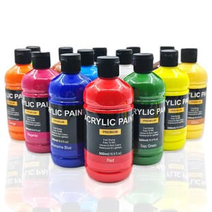 Cross-border 14-color 500ml Acrylic Paint Bottle Set, DIY Graffiti Waterproof Wall Painting Washable Acrylic Paint Wholesale
