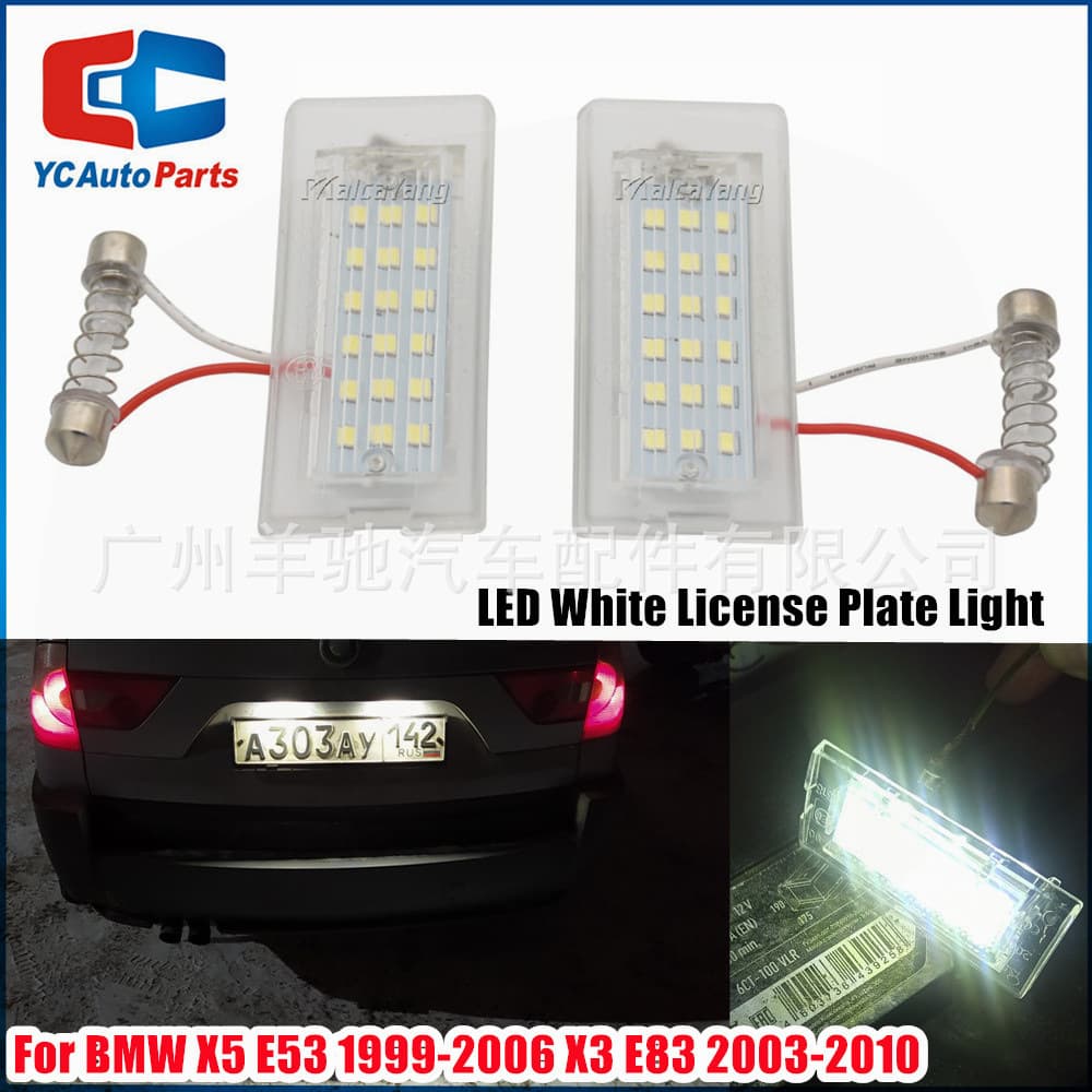 LED License Plate Light for BMW E53 E83 X5 X3, Plug-and-Play Installation with Decoder