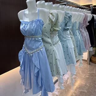 Irregular Fairy Aesthetic Women's Design Short Skirt Camisole Dress Summer Slim Sweet Spicy Wholesale Season Waist Cinching Style