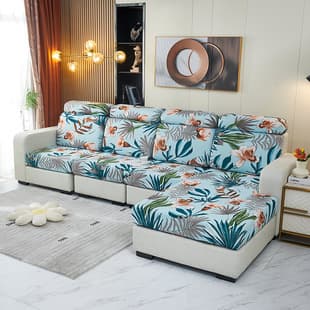 Milk Silk Printed Sofa Cover, Full-Wrap Sofa Cushion Cover, Anti-Slip and Dust-Proof, Four-Season Universal Seat Cover Set