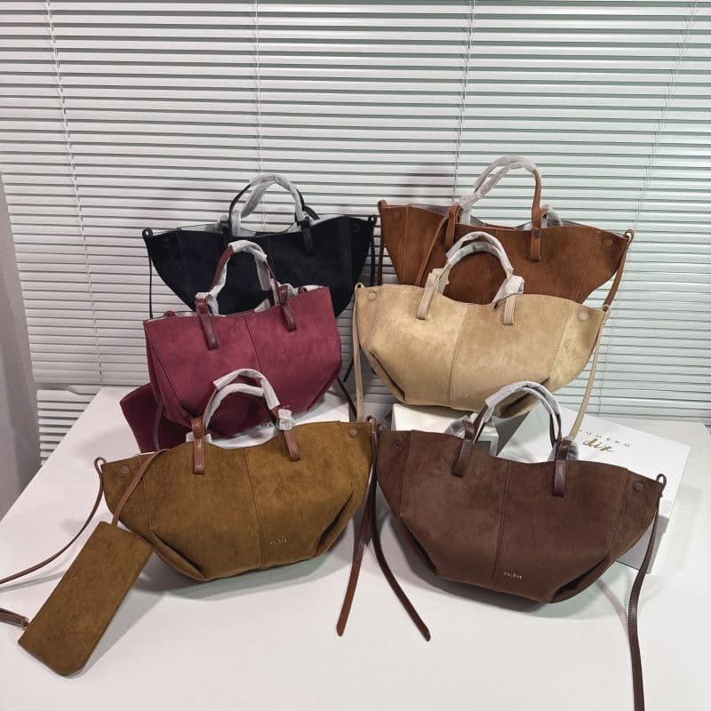 Polene High-End Version French Suede Wings Bag Shoulder Underarm Handbag Tote Crossbody Women's Large Bag