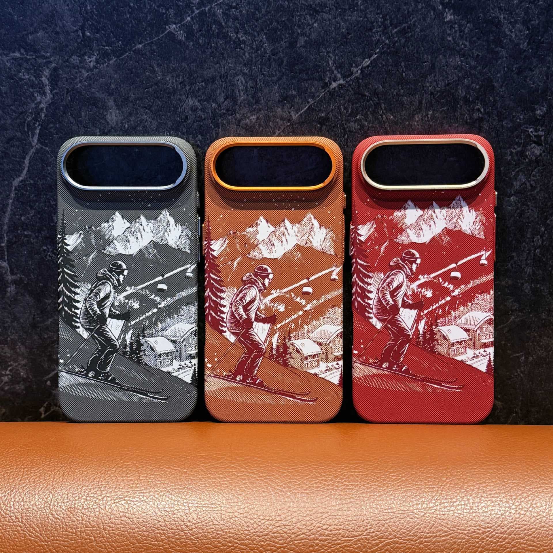 Apple 17Air mountain wind skiing skin-feeling Kevlar magnetic iPhone16 high-end PC mobile phone case 15