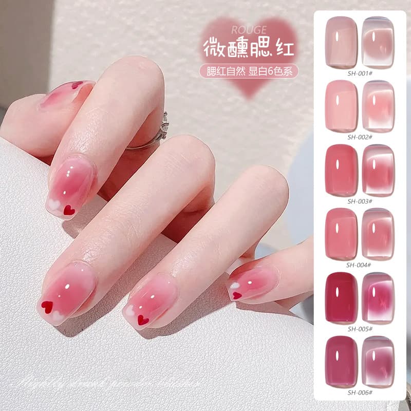 Manicure nail polish glue 2025 new ice-through slightly tipsy blush nail polish glue ice-through nude color for nail salon