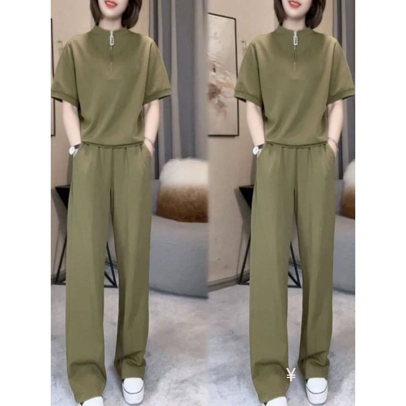 Summer Short Sleeve Sport Suit Women 2026 Fashion New Loose Young Casual Mother Middle-Aged Casual Suit