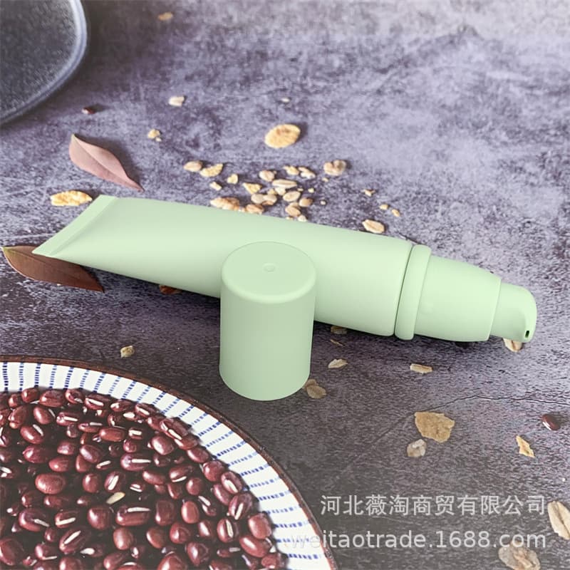 50ml Matte Green Vacuum Duckbill Pump Head Cosmetic Tube Foundation Lotion Hand Cream Isolation Cream Dispensing Bottle