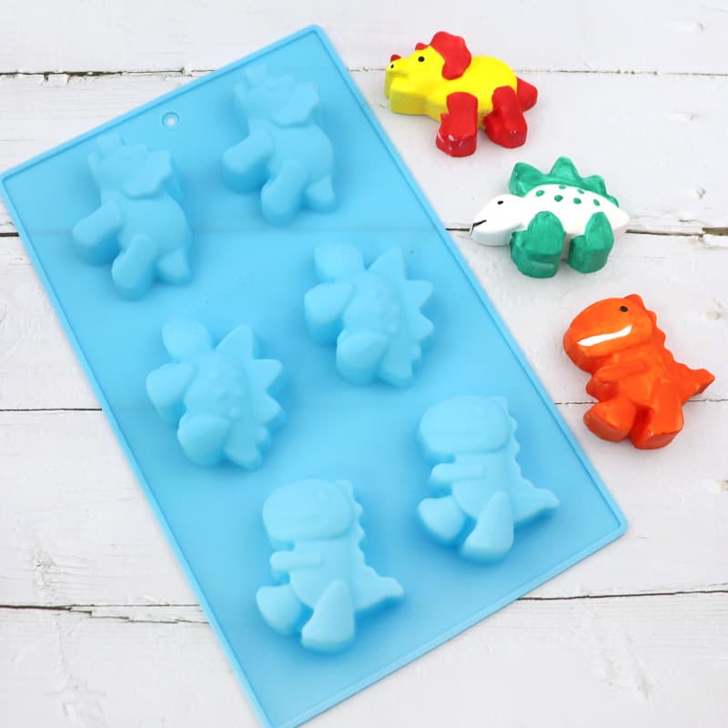 Dubi 6-Dinosaur silicone cake mold, baking bread mold, chocolate cake mold, handmade soap tools