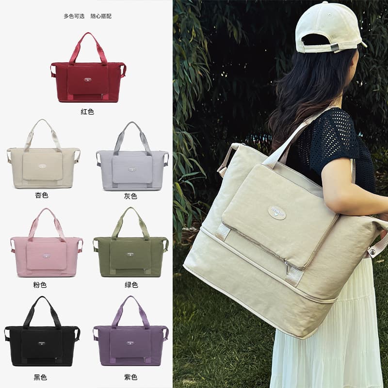 Large Capacity Expandable Travel Bag Waterproof Handheld Storage Sports Fitness Luggage Bag Maternity Bag