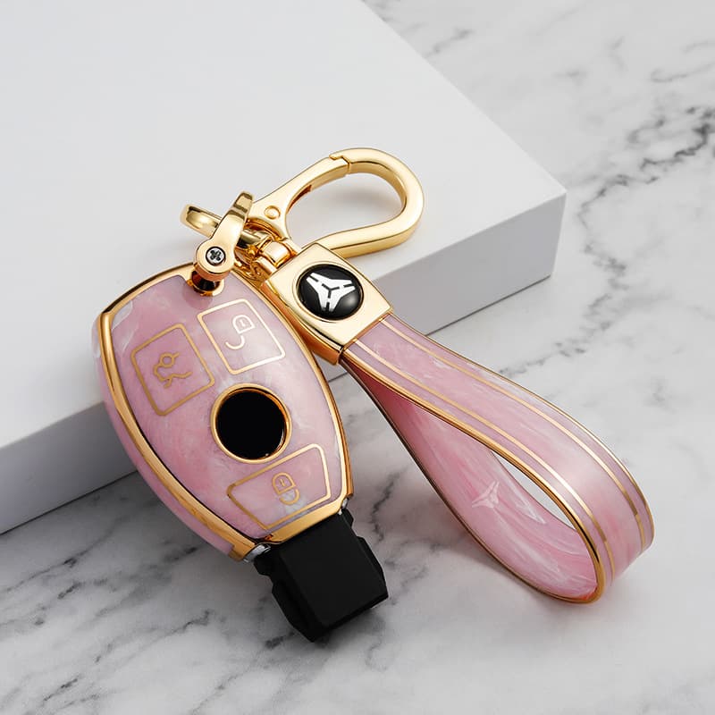Suitable for Mercedes-Benz A-class key cover, C-class S-class B-class GLC/CLS/SLC/GLE/GLC car key chain full cover