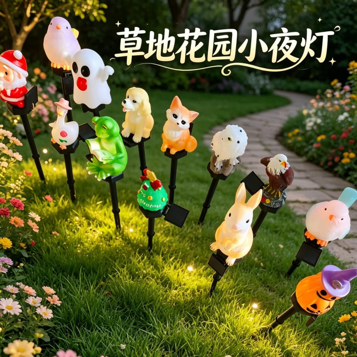 Cross-Border Solar Outdoor Lights, New Model Garden Lights, Animal-Shaped Glowing Ground Lights, Decorative Garden Layout, Ambiance Lighting