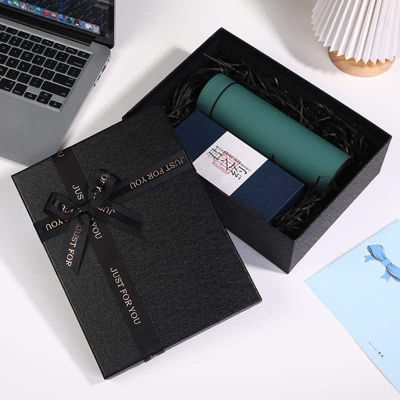 Black Birthday Gift Box with Letter Ribbon, Shirt Packaging Box, Large Birthday Gift Empty Box Customizable